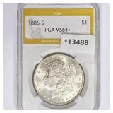 1886-S Morgan Silver Dollar PGA MS64+ 1886-S Morgan Silver Dollar PGA MS64+