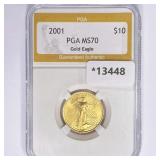 2001 $10 1/4oz American Gold Eagle PGA MS70 2001 $10 1/4oz American Gold Eagle PGA MS70