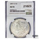 1897-O Morgan Silver Dollar NGC AU55 1897-O Morgan Silver Dollar NGC AU55