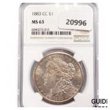 1883-CC Morgan Silver Dollar NGC MS63 1883-CC Morgan Silver Dollar NGC MS63