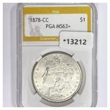 1878-CC Morgan Silver Dollar PGA MS63+ 1878-CC Morgan Silver Dollar PGA MS63+