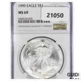 1999 American Silver Eagle NGC MS69 1999 American Silver Eagle NGC MS69