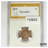 1875 Indian Head Cent PGA MS63 1875 Indian Head Cent PGA MS63