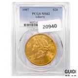 1907 $20 Gold Double Eagle PCGS MS62 1907 $20 Gold Double Eagle PCGS MS62