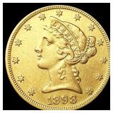 1898-S $5 Gold Half Eagle NEARLY UNCIRCULATED 1898-S $5 Gold Half Eagle NEARLY UNCIRCULATED