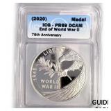 2020 End of WWII Medal ICG PR69 DCAM, 75th Ann 2020 End of WWII Medal ICG PR69 DCAM, 75th Ann