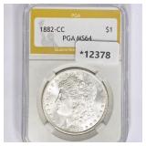 1882-CC Morgan Silver Dollar PGA MS64 1882-CC Morgan Silver Dollar PGA MS64