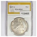 1877-S Silver Trade Dollar PGA MS64 1877-S Silver Trade Dollar PGA MS64