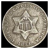 1851 Silver Three Cent LIGHTLY CIRCULATED 1851 Silver Three Cent LIGHTLY CIRCULATED