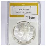 1878 Morgan Silver Dollar PGA MS64+ Rev 79, Strk 1878 Morgan Silver Dollar PGA MS64+ Rev 79, Strk
