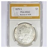 1879-S Rev 78 Morgan Silver Dollar PGA MS62 1879-S Rev 78 Morgan Silver Dollar PGA MS62