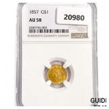 1857 Rare Gold Dollar NGC AU58 1857 Rare Gold Dollar NGC AU58