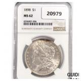1898 Morgan Silver Dollar NGC MS62 1898 Morgan Silver Dollar NGC MS62