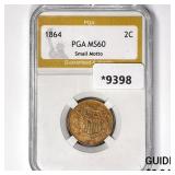 1864 Two Cent Piece PGA MS60 Small Motto 1864 Two Cent Piece PGA MS60 Small Motto