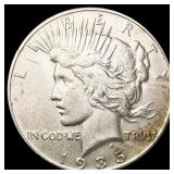 1935 Silver Peace Dollar CLOSELY UNCIRCULATED 1935 Silver Peace Dollar CLOSELY UNCIRCULATED