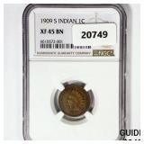 1909-S Indian Head Cent NGC XF45 BN 1909-S Indian Head Cent NGC XF45 BN