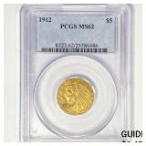 1912 $5 Gold Half Eagle PCGS MS62 1912 $5 Gold Half Eagle PCGS MS62