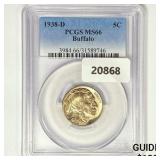 1938-D Buffalo Nickel PCGS MS66 1938-D Buffalo Nickel PCGS MS66
