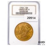 1907 $20 Gold Double Eagle NGC MS62 1907 $20 Gold Double Eagle NGC MS62