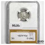 1907-O Barber Dime PGA AU58+ 1907-O Barber Dime PGA AU58+