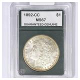 1892-CC Morgan Silver Dollar GG MS67 1892-CC Morgan Silver Dollar GG MS67