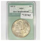 1887-S Morgan Silver Dollar NTC MS62 1887-S Morgan Silver Dollar NTC MS62