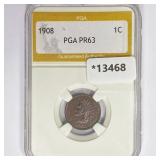 1908 Indian Head Cent PGA PR63 1908 Indian Head Cent PGA PR63
