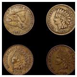 (4) Misc Cents (1858, 1859, 1884, 1903) (4) Misc Cents (1858, 1859, 1884, 1903)