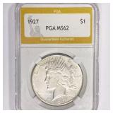 1927 Silver Peace Dollar PGA MS62 1927 Silver Peace Dollar PGA MS62