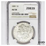 1889 Morgan Silver Dollar NGC AU58 1889 Morgan Silver Dollar NGC AU58