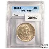 1938-D Texas Half Dollar ICG MS64 1938-D Texas Half Dollar ICG MS64