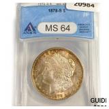 1878-S Morgan Silver Dollar ANACS MS64 1878-S Morgan Silver Dollar ANACS MS64