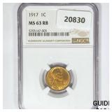 1917 Wheat Cent NGC MS63 RB 1917 Wheat Cent NGC MS63 RB