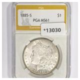 1885-S Morgan Silver Dollar PGA MS61 1885-S Morgan Silver Dollar PGA MS61