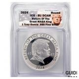 2024 1oz Silver MAGA King Trump ICG BU DCAM 2024 1oz Silver MAGA King Trump ICG BU DCAM