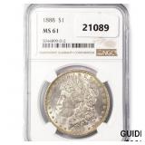 1888 Morgan Silver Dollar NGC MS61 1888 Morgan Silver Dollar NGC MS61