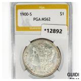 1900-S Morgan Silver Dollar PGA MS62 1900-S Morgan Silver Dollar PGA MS62