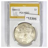 1884-CC Morgan Silver Dollar PGA MS63 1884-CC Morgan Silver Dollar PGA MS63