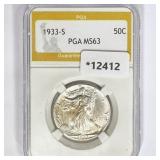 1933-S Walking Liberty Half Dollar PGA MS63 1933-S Walking Liberty Half Dollar PGA MS63