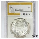 1892 Morgan Silver Dollar PGA MS63+ 1892 Morgan Silver Dollar PGA MS63+