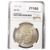 1891 Morgan Silver Dollar NGC AU55 1891 Morgan Silver Dollar NGC AU55