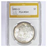 1890-CC Morgan Silver Dollar PGA MS64 1890-CC Morgan Silver Dollar PGA MS64