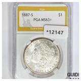1887-S Morgan Silver Dollar PGA MS63+ 1887-S Morgan Silver Dollar PGA MS63+