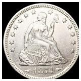 1874 Arws Seated Liberty Quarter UNCIRCULATED 1874 Arws Seated Liberty Quarter UNCIRCULATED