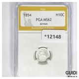 1854 Seated Liberty Half Dime PGA MS62 Arrows 1854 Seated Liberty Half Dime PGA MS62 Arrows
