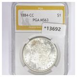 1884-CC Morgan Silver Dollar PGA MS63 1884-CC Morgan Silver Dollar PGA MS63