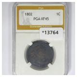1802 Draped Bust Large Cent PGA XF45 1802 Draped Bust Large Cent PGA XF45