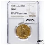 1986 $25 1/2oz Amereican Gold Eagle NGC MS68 1986 $25 1/2oz Amereican Gold Eagle NGC MS68