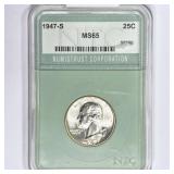 1947-S Washington Silver Quarter NTC MS65 1947-S Washington Silver Quarter NTC MS65