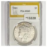 1901 Morgan Silver Dollar PGA MS60 1901 Morgan Silver Dollar PGA MS60